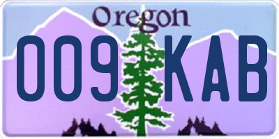 OR license plate 009KAB