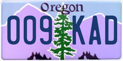 OR license plate 009KAD
