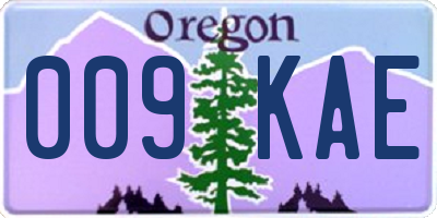 OR license plate 009KAE