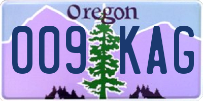 OR license plate 009KAG