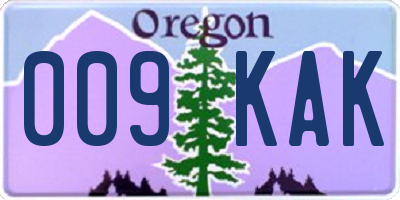 OR license plate 009KAK