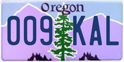 OR license plate 009KAL