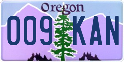 OR license plate 009KAN