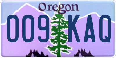 OR license plate 009KAQ