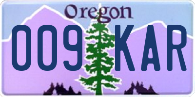 OR license plate 009KAR