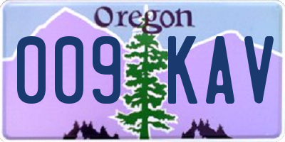 OR license plate 009KAV