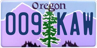 OR license plate 009KAW