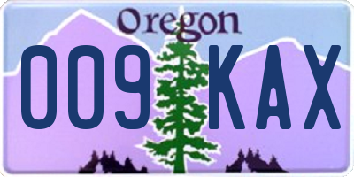 OR license plate 009KAX