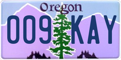 OR license plate 009KAY
