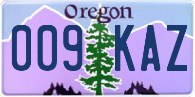 OR license plate 009KAZ