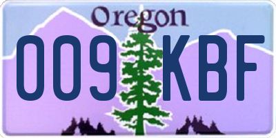 OR license plate 009KBF