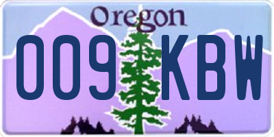 OR license plate 009KBW
