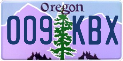 OR license plate 009KBX