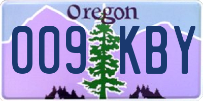 OR license plate 009KBY