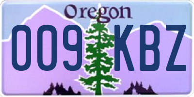 OR license plate 009KBZ