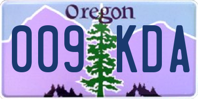 OR license plate 009KDA