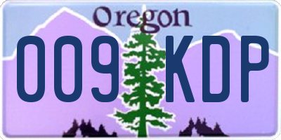 OR license plate 009KDP
