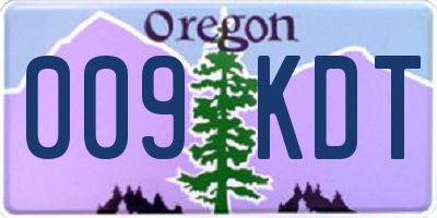 OR license plate 009KDT