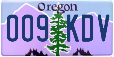OR license plate 009KDV