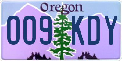 OR license plate 009KDY