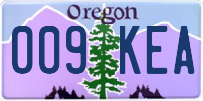 OR license plate 009KEA