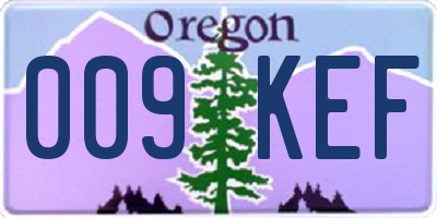 OR license plate 009KEF