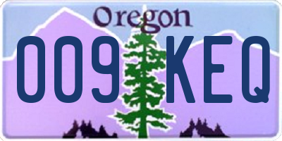 OR license plate 009KEQ