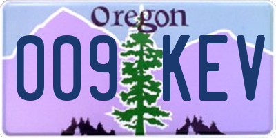 OR license plate 009KEV