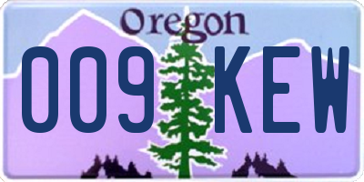 OR license plate 009KEW
