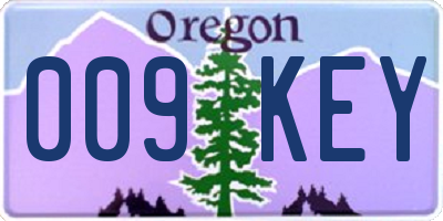 OR license plate 009KEY