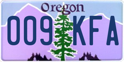 OR license plate 009KFA