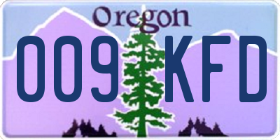 OR license plate 009KFD