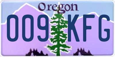 OR license plate 009KFG