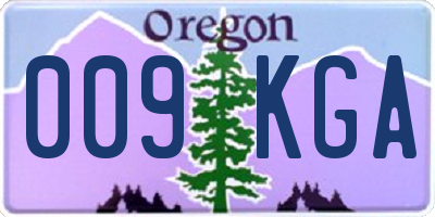 OR license plate 009KGA
