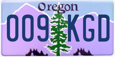 OR license plate 009KGD