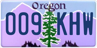OR license plate 009KHW