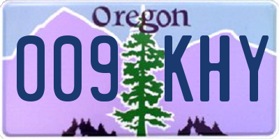 OR license plate 009KHY