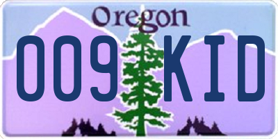 OR license plate 009KID