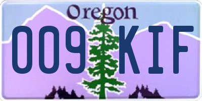 OR license plate 009KIF
