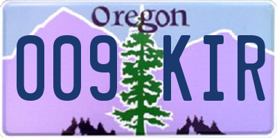 OR license plate 009KIR