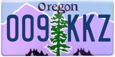 OR license plate 009KKZ