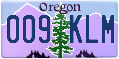 OR license plate 009KLM