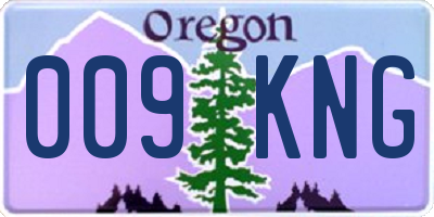 OR license plate 009KNG
