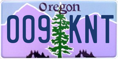 OR license plate 009KNT