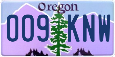 OR license plate 009KNW