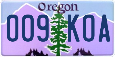OR license plate 009KOA