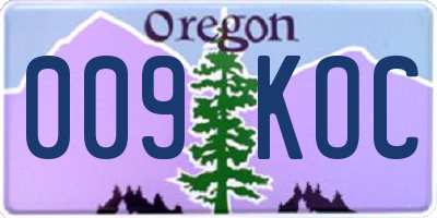 OR license plate 009KOC