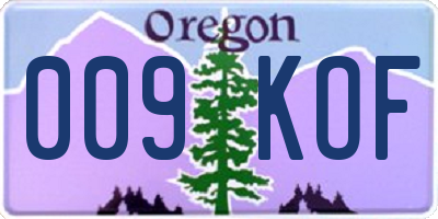 OR license plate 009KOF