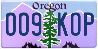 OR license plate 009KOP