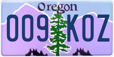 OR license plate 009KOZ